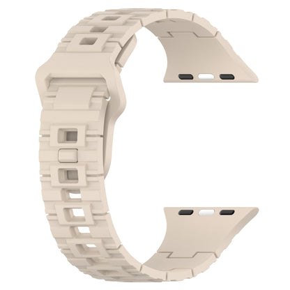 For Apple Watch Ultra 49mm Square Buckle Armor Style Silicone Watch Band(Ivory White) by bashfashion