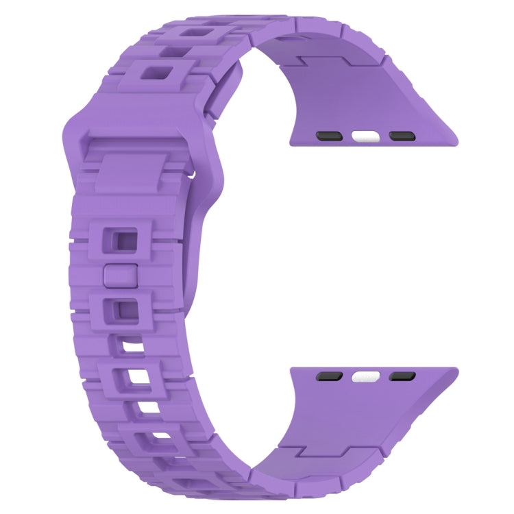 For Apple Watch Ultra 49mm Square Buckle Armor Style Silicone Watch Band(Purple) by bashfashion