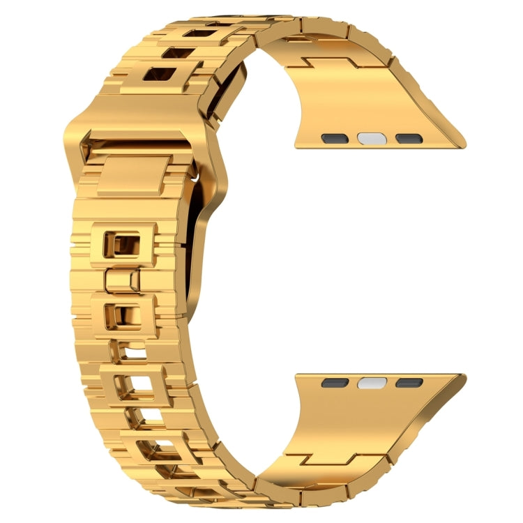 For Apple Watch Ultra 2 49mm Square Buckle Armor Style Silicone Watch Band(Plating Gold) by bashfashion