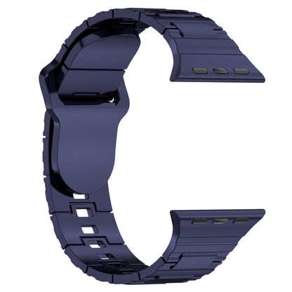 For Apple Watch Ultra 2 49mm Square Buckle Armor Style Silicone Watch Band(Plating Blue) by bashfashion