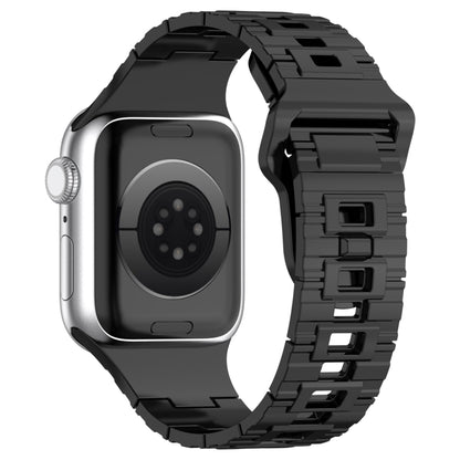 For Apple Watch Ultra 2 49mm Square Buckle Armor Style Silicone Watch Band(Plating Titanium Black) by bashfashion