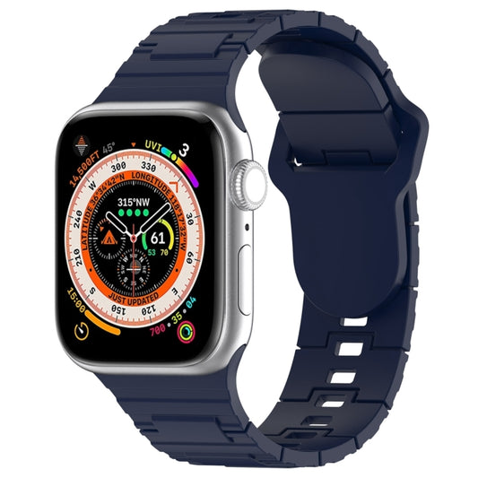 For Apple Watch Ultra 2 49mm Square Buckle Armor Style Silicone Watch Band(Midnight Blue) by bashfashion