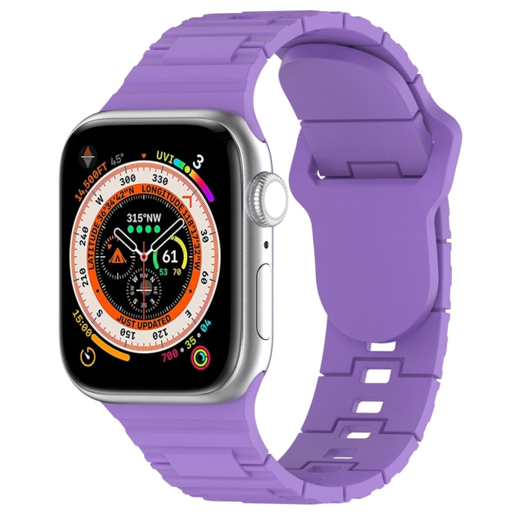 For Apple Watch Ultra 2 49mm Square Buckle Armor Style Silicone Watch Band(Purple) by bashfashion