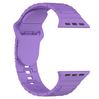For Apple Watch Ultra 2 49mm Square Buckle Armor Style Silicone Watch Band(Purple) by bashfashion