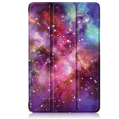 For Samsung Galaxy Tab S9 Ultra Custer Painted 3-Fold Holder Smart Leather Tablet Case(Milky Way Nebula) by bashfashion