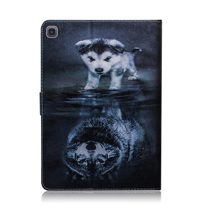 For Samsung Galaxy Tab A8.4 (2020) Colored Drawing Pattern Horizontal Flip PU Leather Case with Holder & Card Slots & Wallet(Wolf Dog) by bashfashion