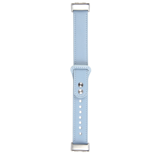 For Fitbit Charge 5 PU Leather Replacement Watch Band(Blue) by bashfashion