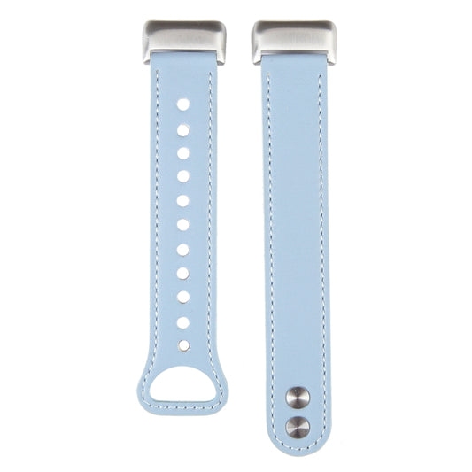 For Fitbit Charge 5 PU Leather Replacement Watch Band(Blue) by bashfashion