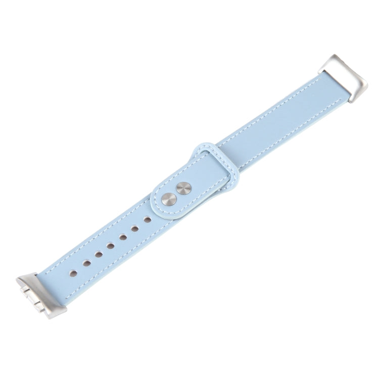 For Fitbit Charge 5 PU Leather Replacement Watch Band(Blue) by bashfashion