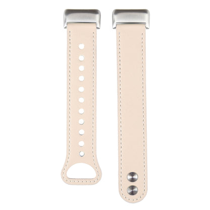 For Fitbit Charge 5 PU Leather Replacement Watch Band(Creamy White) by bashfashion
