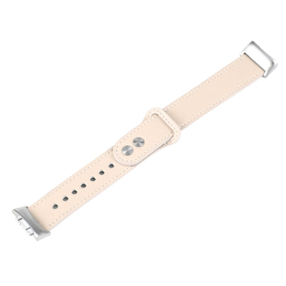 For Fitbit Charge 5 PU Leather Replacement Watch Band(Creamy White) by bashfashion