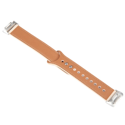 For Fitbit Charge 5 PU Leather Replacement Watch Band(Creamy White) by bashfashion