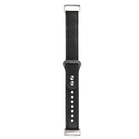 For Fitbit Charge 5 PU Leather Replacement Watch Band(Black) by bashfashion