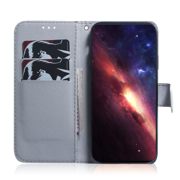 For iPhone 16e Coloured Drawing Flip Leather Phone Case(White Wolf) by bashfashion