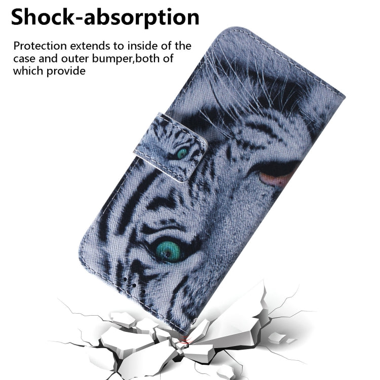 For iPhone 16e Coloured Drawing Flip Leather Phone Case(Tiger) by bashfashion