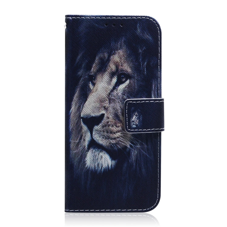 For iPhone 16e Coloured Drawing Flip Leather Phone Case(Lion) by bashfashion