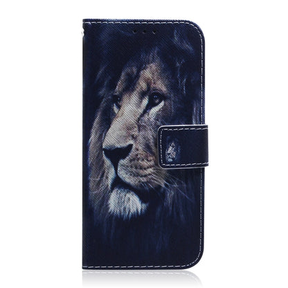 For iPhone 16e Coloured Drawing Flip Leather Phone Case(Lion) by bashfashion