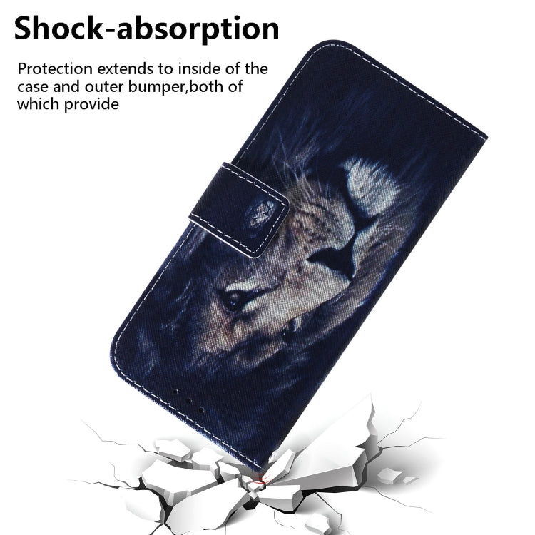 For iPhone 16e Coloured Drawing Flip Leather Phone Case(Lion) by bashfashion