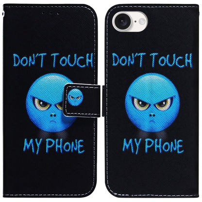 For iPhone 16e Coloured Drawing Flip Leather Phone Case(Anger) by bashfashion