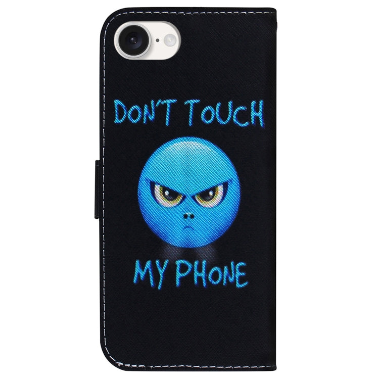 For iPhone 16e Coloured Drawing Flip Leather Phone Case(Anger) by bashfashion