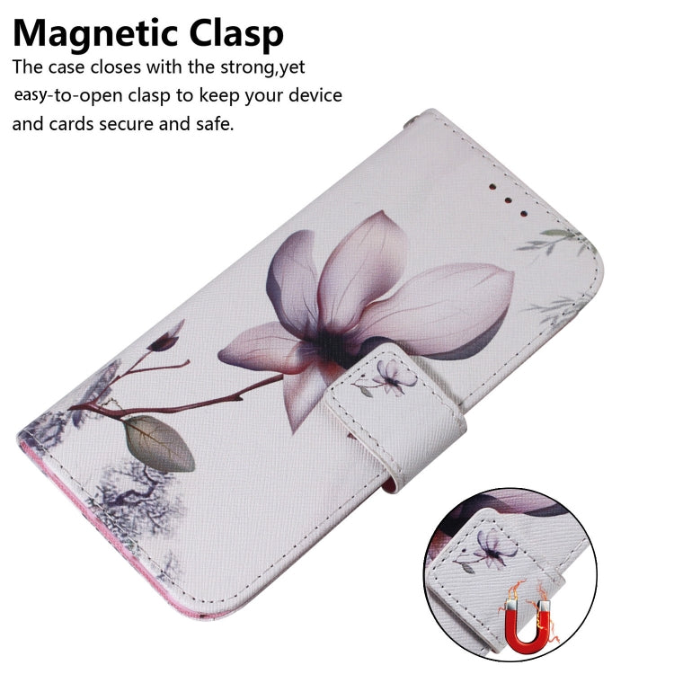 For iPhone 16e Coloured Drawing Flip Leather Phone Case(Magnolia) by bashfashion