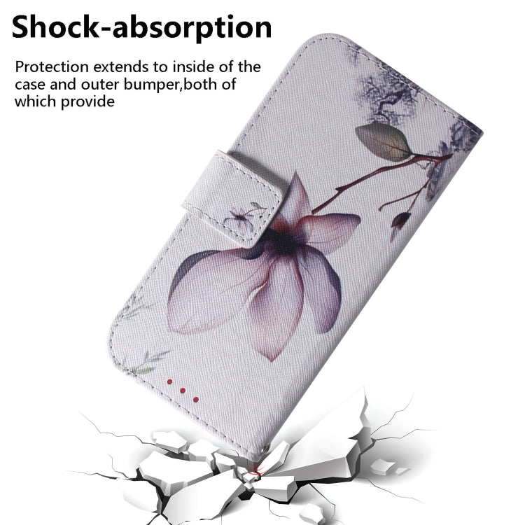 For iPhone 16e Coloured Drawing Flip Leather Phone Case(Magnolia) by bashfashion
