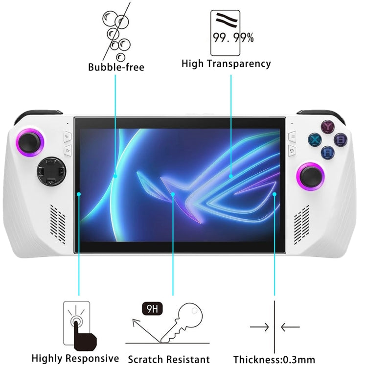 For ASUS Rog Ally X 7.0 9H 0.3mm Explosion-proof Tempered Glass Film by bashfashion
