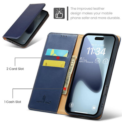 For iPhone Air Fierre Shann PU Genuine Leather Texture Phone Case(Blue) by FIERRE SHANN