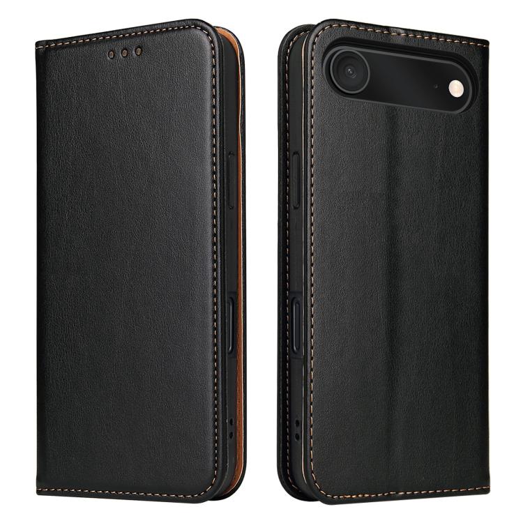 For iPhone Air Fierre Shann PU Genuine Leather Texture Phone Case(Black) by FIERRE SHANN