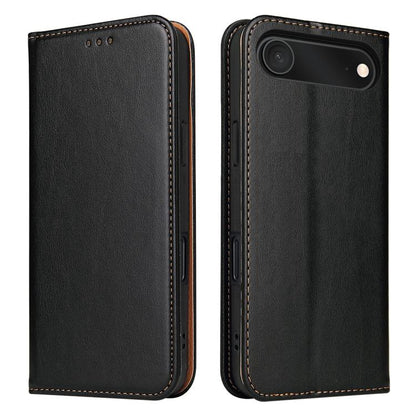 For iPhone Air Fierre Shann PU Genuine Leather Texture Phone Case(Black) by FIERRE SHANN