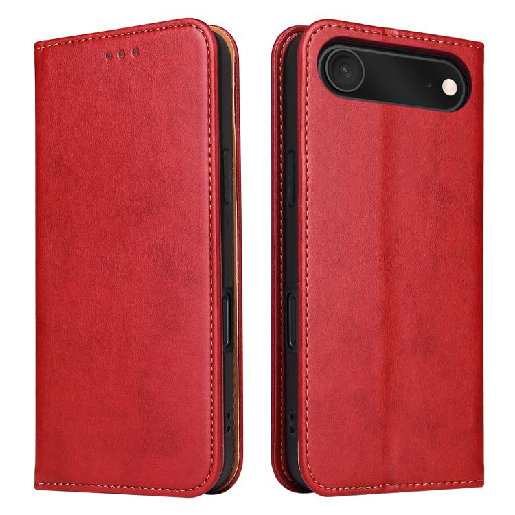 For iPhone Air Fierre Shann PU Genuine Leather Texture Phone Case(Red) by FIERRE SHANN