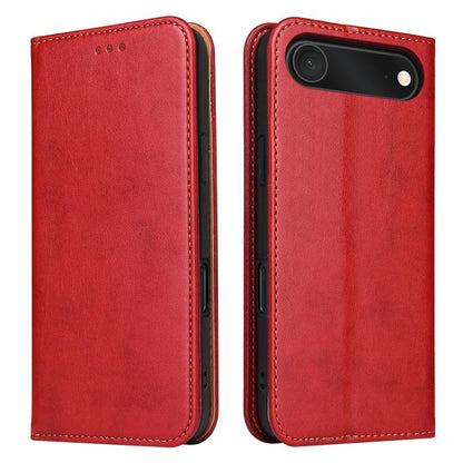 For iPhone Air Fierre Shann PU Genuine Leather Texture Phone Case(Red) by FIERRE SHANN