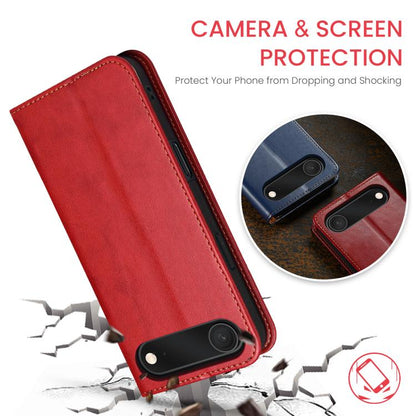 For iPhone Air Fierre Shann PU Genuine Leather Texture Phone Case(Red) by FIERRE SHANN
