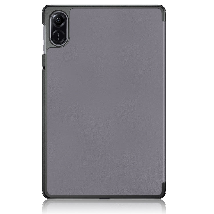 For Honor Pad X9 / X8 Pro 11.5 Custer Texture 3-Fold Holder Leather Smart Tablet Case(Grey) by bashfashion