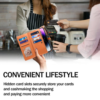 For iPhone 16 Pro ESEBLE Star Series Lanyard Zipper Wallet RFID Leather Case(Brown) by ESEBLE