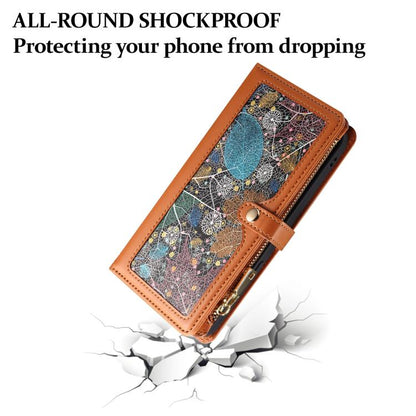 For iPhone 16e ESEBLE Star Series Lanyard Zipper Wallet RFID Leather Case(Brown) by ESEBLE