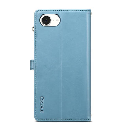 For iPhone 16e ESEBLE Star Series Lanyard Zipper Wallet RFID Leather Case(Blue) by ESEBLE