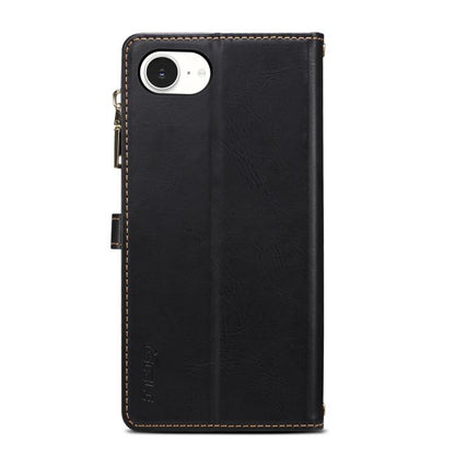 For iPhone 16e ESEBLE Star Series Lanyard Zipper Wallet RFID Leather Case(Black) by ESEBLE