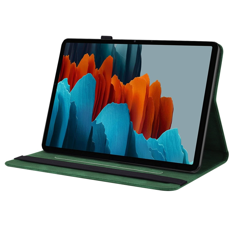 For Samsung Galaxy Tab S9 Butterfly Flower Embossed Leather Tablet Case(Green) by bashfashion