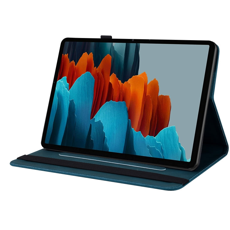 For Samsung Galaxy Tab S9 Butterfly Flower Embossed Leather Tablet Case(Blue) by bashfashion