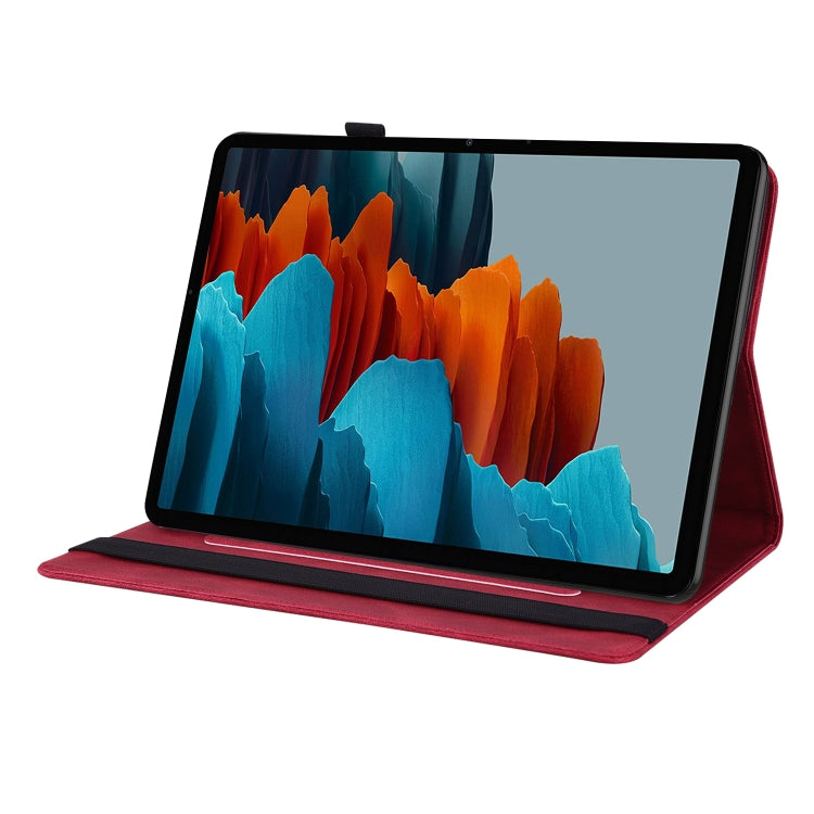 For Samsung Galaxy Tab S9 Butterfly Flower Embossed Leather Tablet Case(Red) by bashfashion