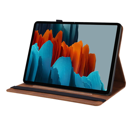 For Samsung Galaxy Tab S9 Butterfly Flower Embossed Leather Tablet Case(Brown) by bashfashion
