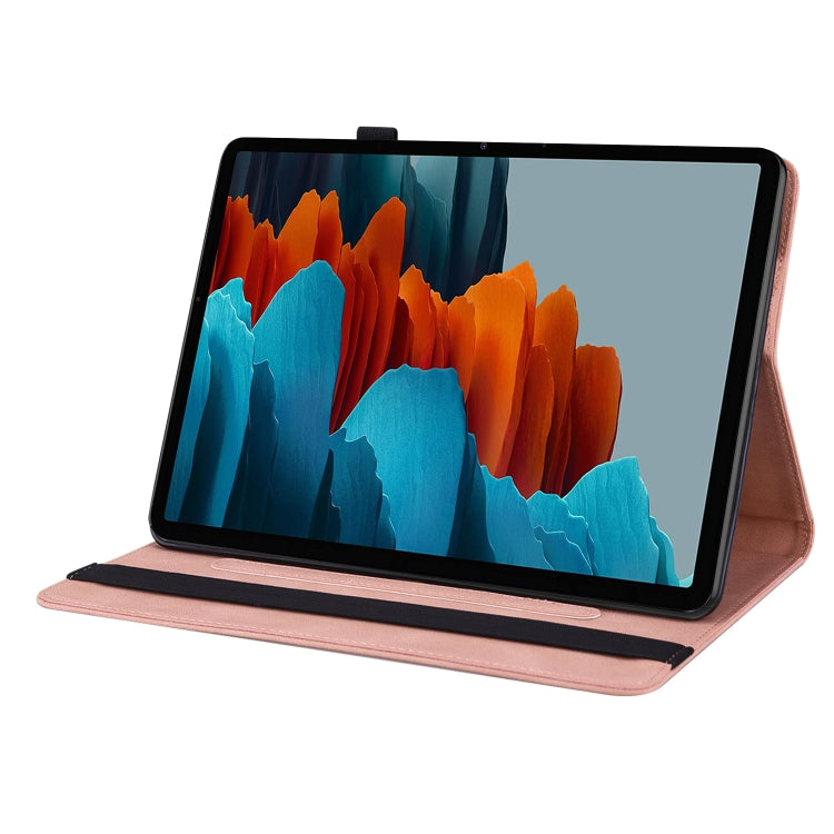 For Samsung Galaxy Tab S9+ Butterfly Flower Embossed Leather Tablet Case(Rose Gold) by bashfashion