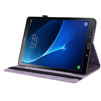 For Samsung Galaxy Tab A 10.1 2016/T580/T585 Butterfly Flower Embossed Leather Tablet Case(Purple) by bashfashion