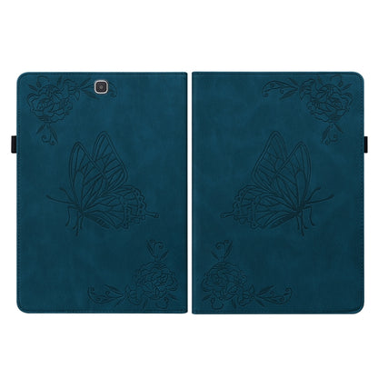 For Samsung Galaxy Tab A 9.7 T550 T555 Butterfly Flower Embossed Leather Tablet Case(Blue) by bashfashion