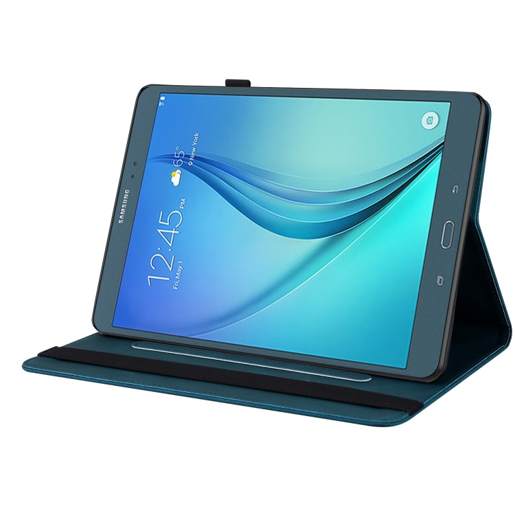 For Samsung Galaxy Tab A 9.7 T550 T555 Butterfly Flower Embossed Leather Tablet Case(Blue) by bashfashion