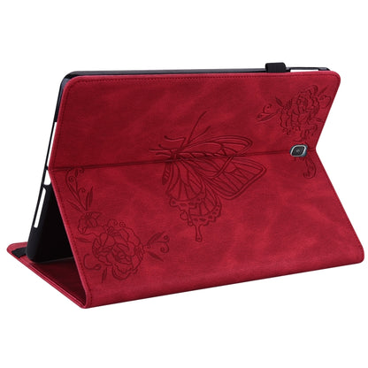 For Samsung Galaxy Tab A 9.7 T550 T555 Butterfly Flower Embossed Leather Tablet Case(Red) by bashfashion