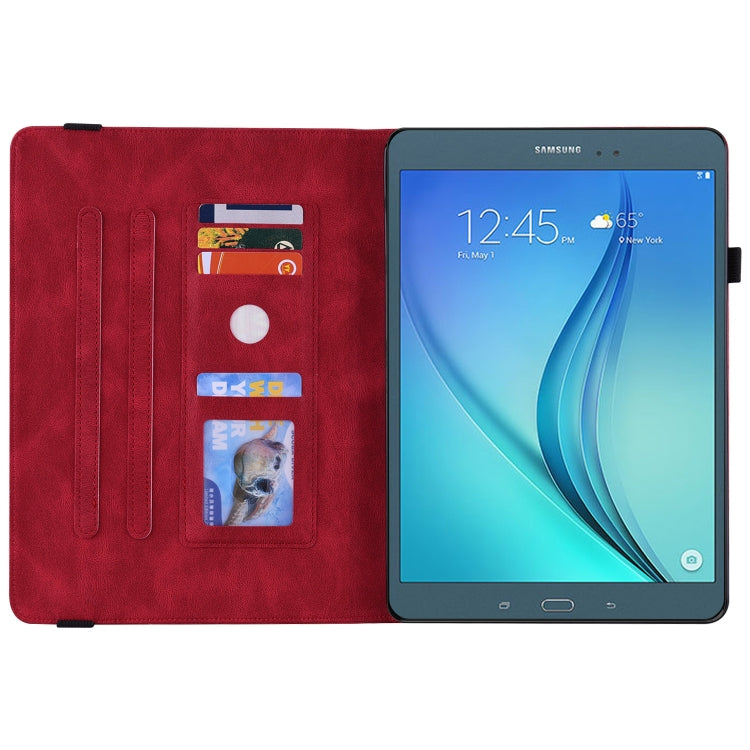 For Samsung Galaxy Tab A 9.7 T550 T555 Butterfly Flower Embossed Leather Tablet Case(Red) by bashfashion