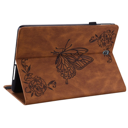 For Samsung Galaxy Tab A 9.7 T550 T555 Butterfly Flower Embossed Leather Tablet Case(Brown) by bashfashion