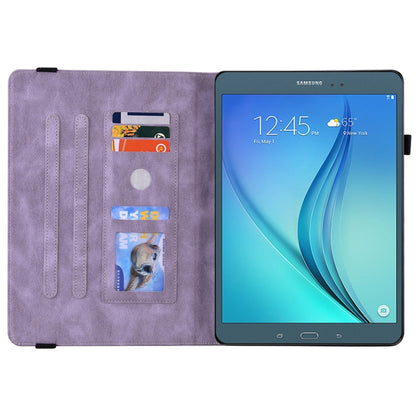 For Samsung Galaxy Tab A 9.7 T550 T555 Butterfly Flower Embossed Leather Tablet Case(Purple) by bashfashion